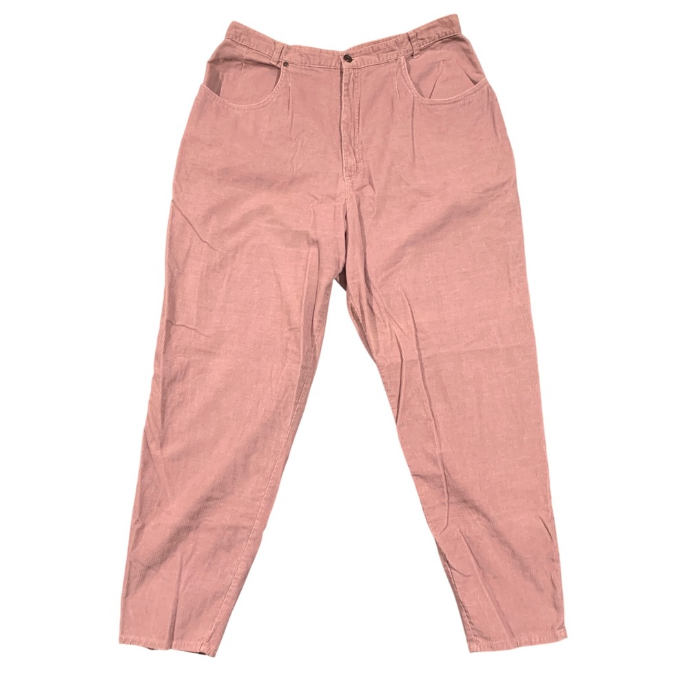 Cherokee Vintage 90s High Rise Corduroy Tapered Pants‎ Dusty Rose Pink 22W USA